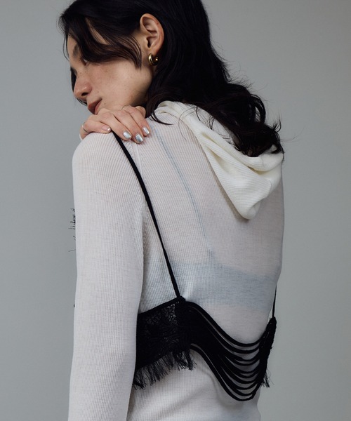 レースシアーキャミソール［セットアップ対応］（キャミソール