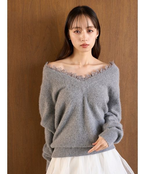 セール】フォックス衿レースプルオーバー（ニット/セーター）｜SNIDEL