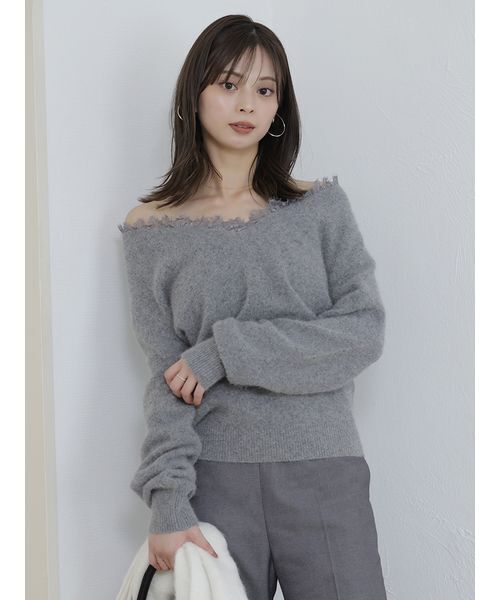 セール】フォックス衿レースプルオーバー（ニット/セーター）｜SNIDEL