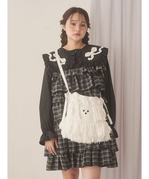 チェックホイップクリームミニワンピース（ワンピース）｜merry jenny