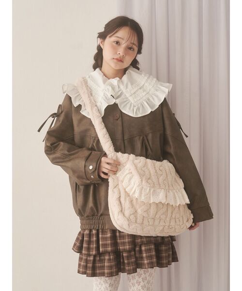 チェックホイップクリームミニワンピース（ワンピース）｜merry jenny