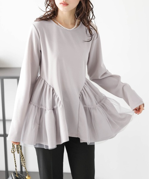 shellerフリルペプラムトップスeitan商品 shellerフリルペプラム