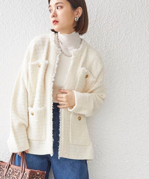 SHIPS（シップス）の「〈手洗い可能〉ニット ツイード クルーネック