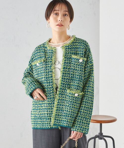 SHIPS（シップス）の「〈手洗い可能〉ニット ツイード クルーネック