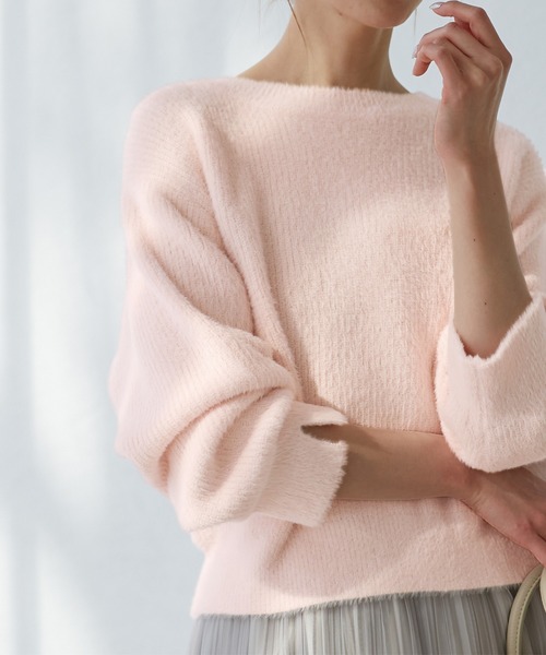 セール】fluffy knitフラッフィーニット/ふわふわMIXフェザーニット