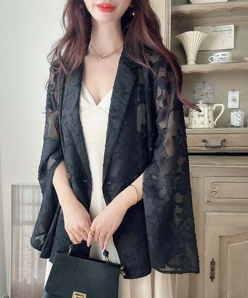 セール】シアージャガードスリットスリーブテーラードジャケット