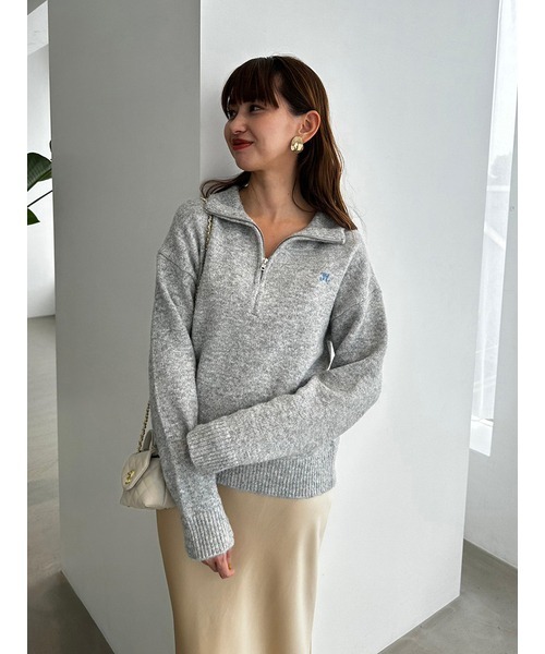 SNIDEL（スナイデル）の「ハーフジップニットプルオーバー（ニット