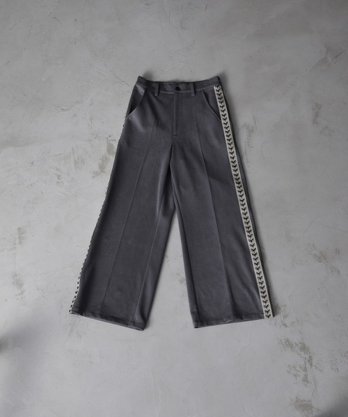 ExxxxxZCELINEサイドライントリオンフフレアトラックロングパンツ 美品