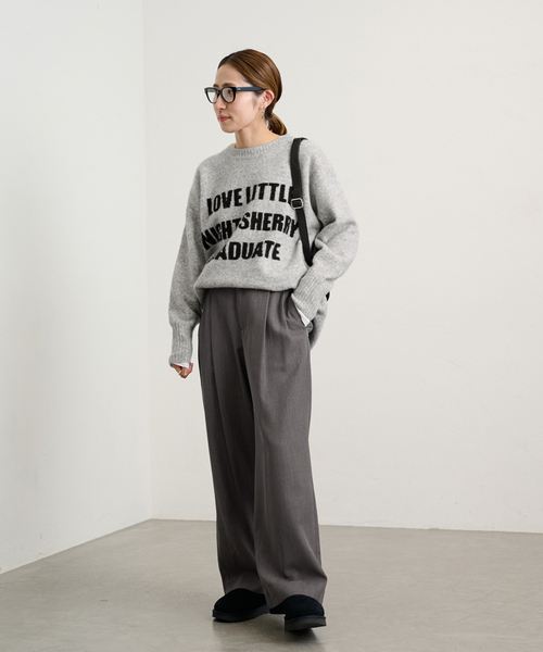 FRAMeWORK（フレームワーク）の「アルパカ混ロゴインターシャニット