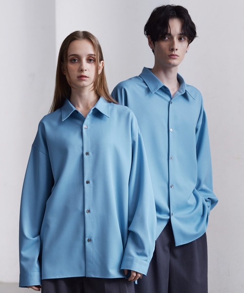 セール】【CLEL】Balloon Sleeve Loose Regular Collar Shirt