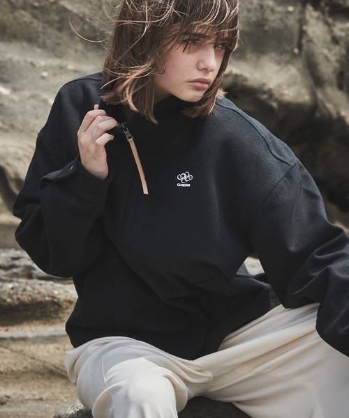 High neck zip-up short blouson/ハイネックジップアップショート