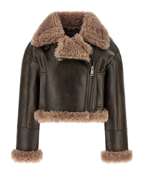 YOLENE Faux Shearling Biker ライダースジャケット アウター | GUESS