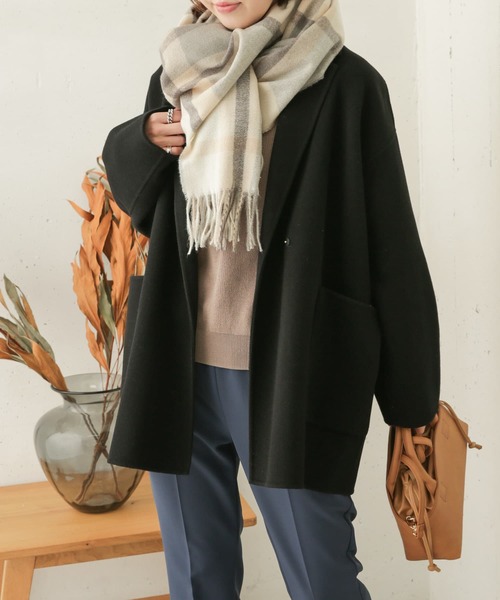 セール】ウールテーラーカラーショートコート（その他アウター