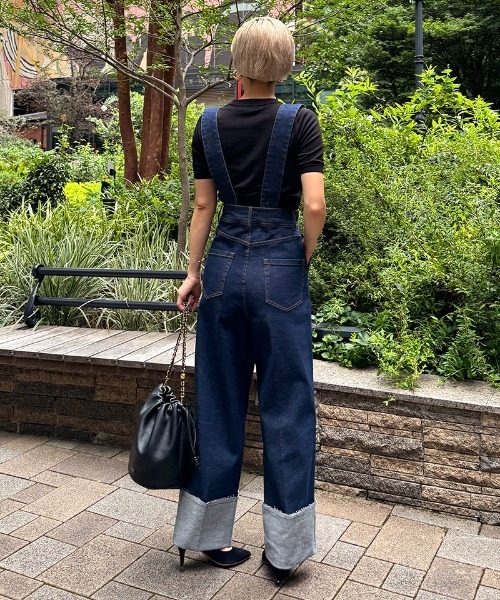 フレンチルック美脚ワイドデニムパンツ（デニムパンツ）｜JENNE