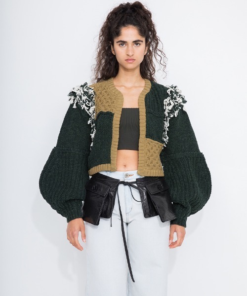 leinwande（ラインヴァンド）の「Hand Knitted Patchwork Cardigan
