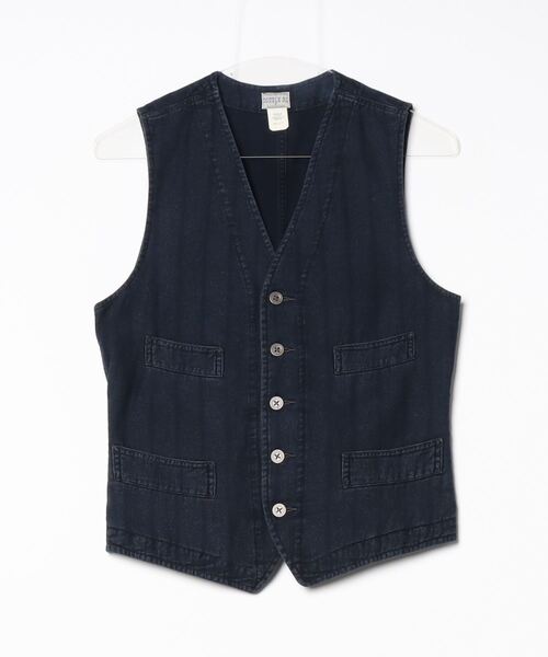 RRL（ダブル アール エル）の「インディゴ ストライプド ツイル ベスト