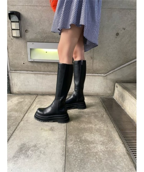 SLY（スライ）の「CHUNK SOLE KNEE BOOTS チャンクソール ニーブーツ