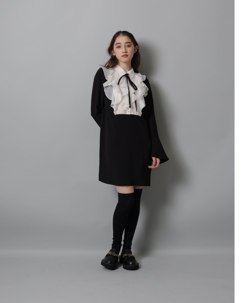 Rirandture（リランドチュール）の「フリルボウタイミニワンピース