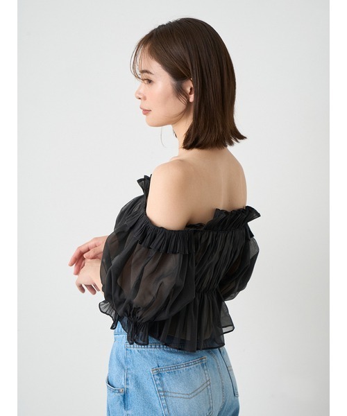 SNIDEL（スナイデル）の「Sustainableギャザーオフショルブラウス