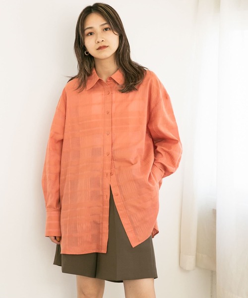 KBF（ケイビーエフ）の「シアーチェックBIGシャツ（シャツ/ブラウス