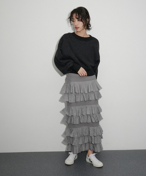 ADAM ET ROPE'（アダムエロペ）の「【サステナブル】ニットフリル