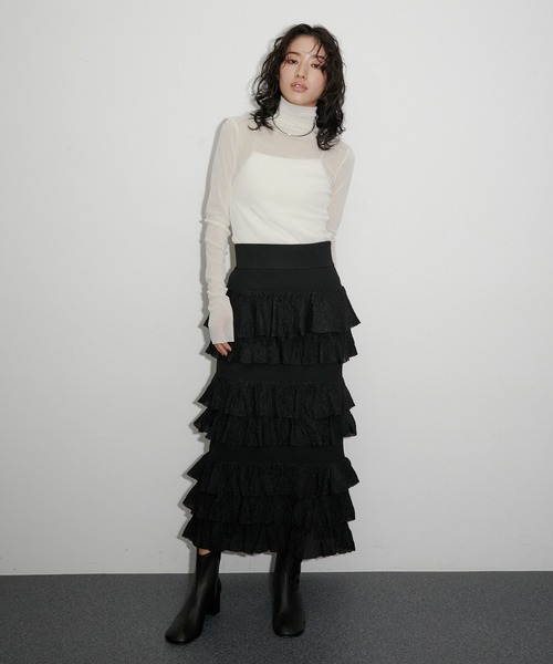 ADAM ET ROPE'（アダムエロペ）の「【サステナブル】ニットフリル