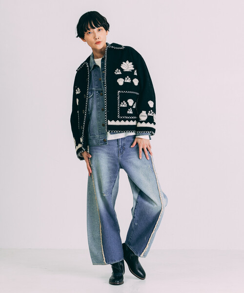 セール】Freada/フリーダ インド刺繍 ウール メキシカン ジャケット