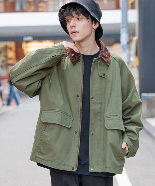 RAGEBLUE（レイジブルー）の「襟コーデュロイ/ルーズハンティング