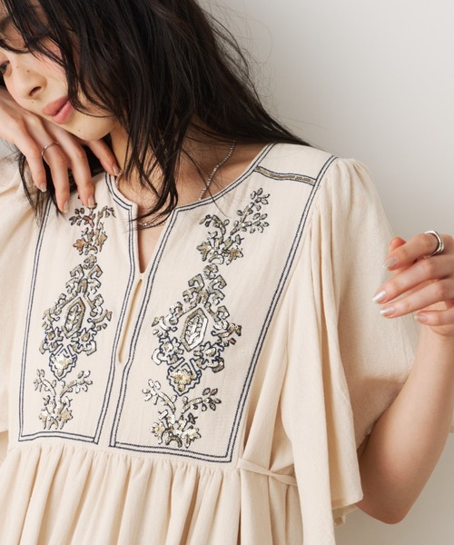 スパンコール刺繍ワンピース（ワンピース）｜Unitage（ユニテージ）の