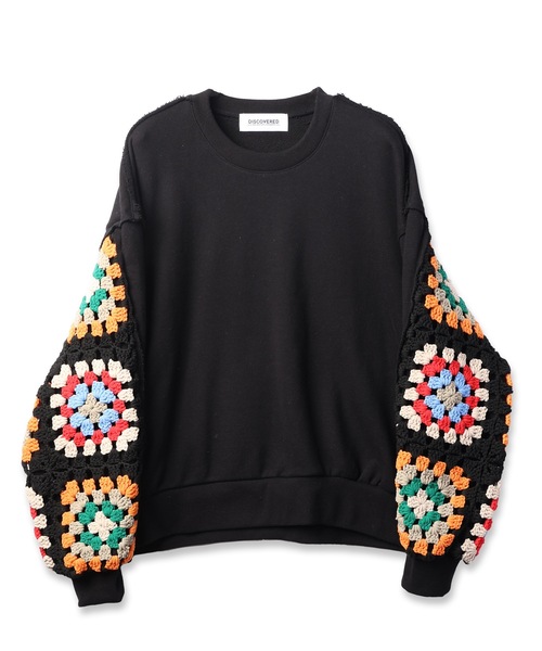 DISCOVERED（ディスカバード）の「CROCHET SLEEVE SWEAT（スウェット