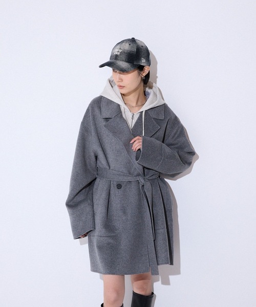 セール】【オンオフで着回し可能☆】ショートビーバーウールミドル