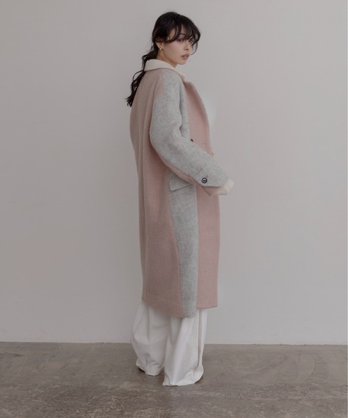 ミックスシャギー配色ロングコート Eimee Law│Eimee Law & LHELBIE