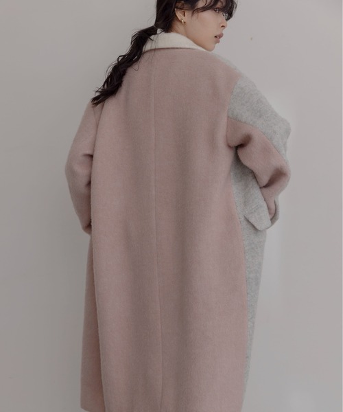 ミックスシャギー配色ロングコート Eimee Law│Eimee Law & LHELBIE