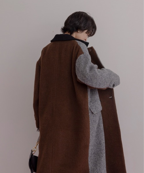 ミックスシャギー配色ロングコート Eimee Law│Eimee Law & LHELBIE