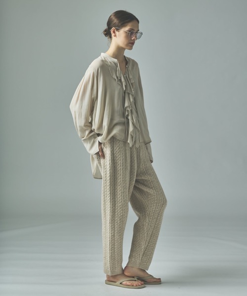 Curensology(カレンソロジー)/ウールミックスボイルフリルブラウス