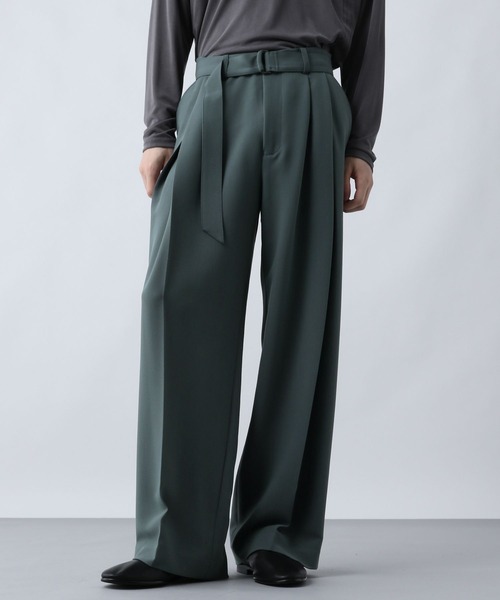 セール】【SET UP対応】ダブルウィーブディープタックワイドパンツ