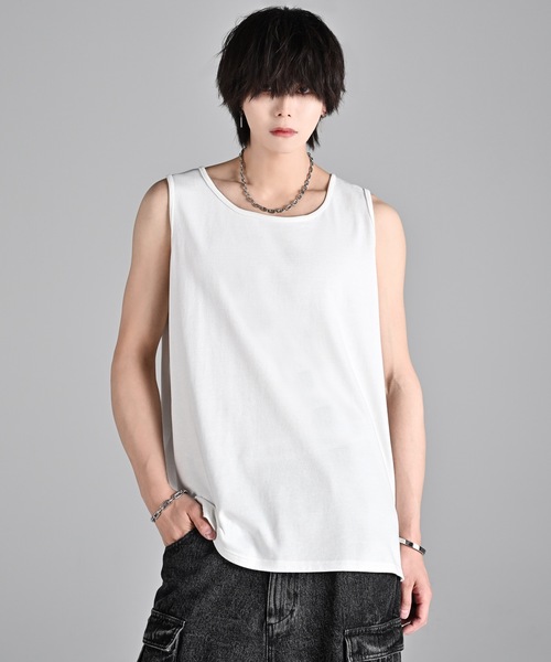 3way mesh/cotton combination layered tank top(2枚セット) / 3ウェイ