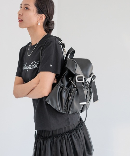 HEREIAM】Y2Kムード！Weeミニリュック(フェイクレザー)（バックパック