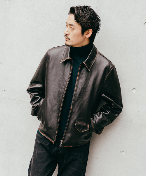 ラムレザー フレンチアンティーク ライダースジャケット（ライダース