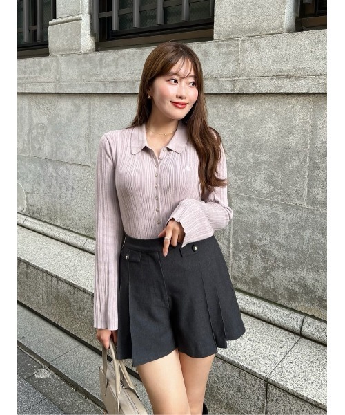 Trois Rib Knit Polo Top（ニット/セーター）｜Her lip to（ハーリップ