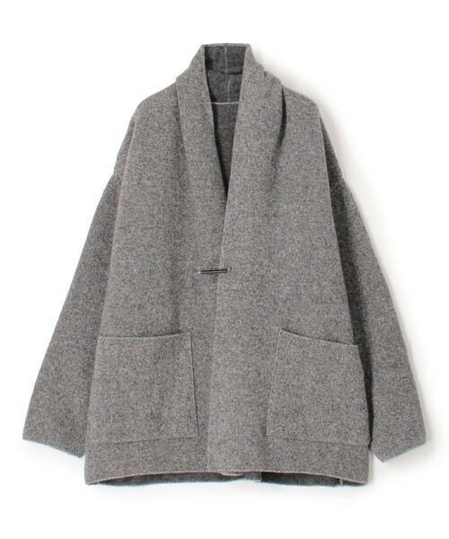 ウールダブルフェイスパイル ショールカラーショートコート（その他