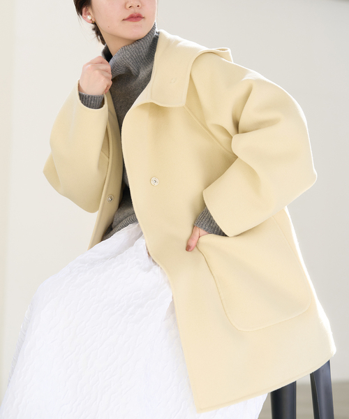 IENA（イエナ）の「SUPER120 ダブルフェイスフードコート（その他