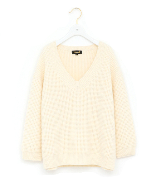 Drawer（ドゥロワー）の「Drawer AU ウールカシミヤ 7G Vネックニット