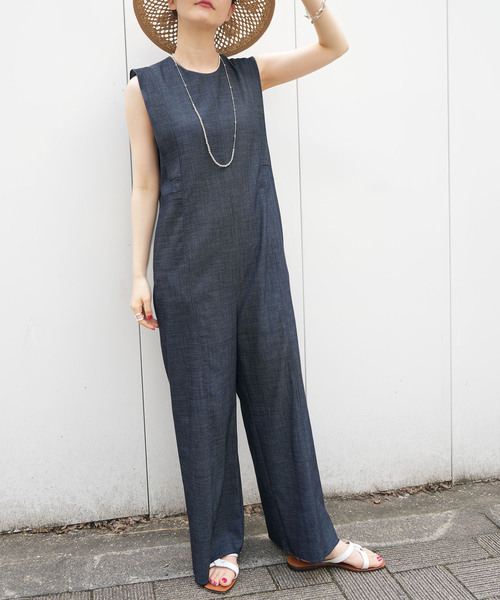 IENA（イエナ）の「デニムライクスクエアショルダーオールインワン