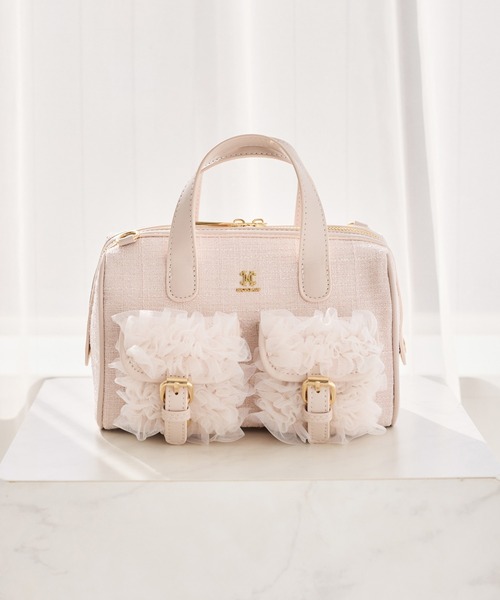 セール】【premium order】チュールフリルボストンバッグ（ショルダー