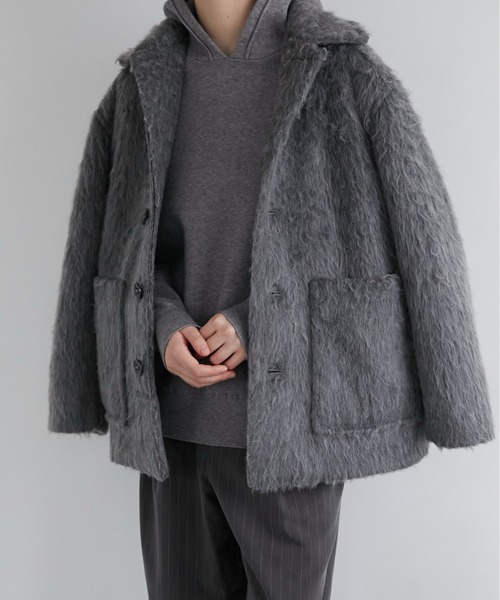 la peau de gem ラポドゥジェムshaggy middle coat