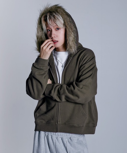 MSG（エムエスジー）の「ヘビーウェイト裏毛ZIPファーパーカー【UNISEX