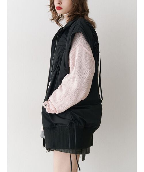 セール】ギャザーリボンMA-1ベスト（ダウンベスト）｜jouetie