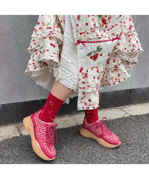 PINK HOUSE（ピンクハウス）の「プリントキルトスニーカー（スニーカー