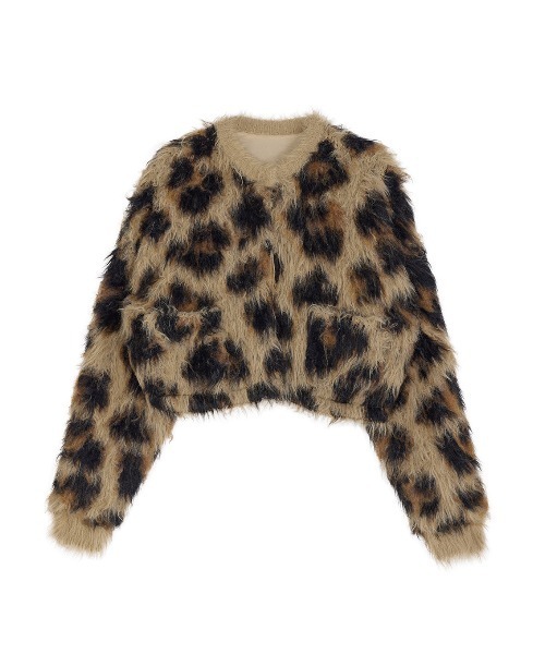 ANIMAL SHAGGY KNIT CARDIGAN（ニット/セーター）｜Ameri（アメリ）の